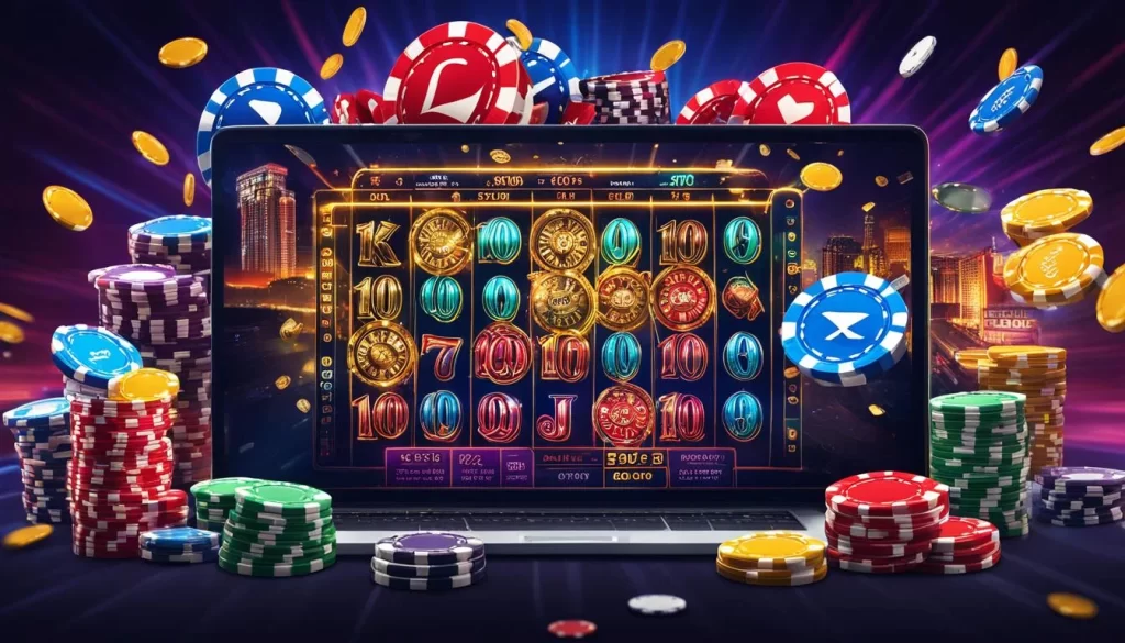 Giao diện trò chơi slot với các tính năng bonus